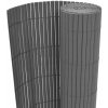 vidaXL Obojstranný záhradný plot, PVC 90x500 cm, sivý