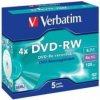 Verbatim DVD-RW 4.7Gb 4X Jewel Case, 5ks