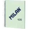 Blok linajkový so špirálou A4 MILAN 80 listov, zelený