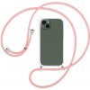 SES Priehľadný silikónový ochranný kryt so šnúrkou na krk pre Huawei P30 Lite - ružová 11369