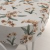 Biante Bavlnený oválny obrus Sandra SA-624 Hnedé orchidey na bielom 120x200 cm