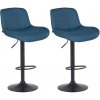 Sada 2 barových stoličiek látka Solon, modrá
