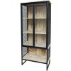 Chic Antique Prírodne čierna kovovo drevená vitrína s policami Vence - 71*38*160 cm - Chic Antique