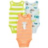 CARTER'S Body bez rukávov Stripes Animals chlapec 3ks 12m