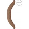 RealRock Double Dong 14 dvojité dildo 36 cm tmavé prírodné