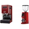 Gaggia New Classic E24, red + Eureka Atom W 65, ferrari red