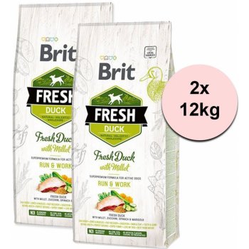 Brit Fresh Duck with Millet Adult Run & Work 2 x 12 kg