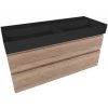 Kúpeľňová skrinka 2 zásuvky s umývadlom Naturel Savona 118x53x44,8 cm dub Halifax mat SAVONA2120DHSATC