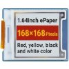 Waveshare 1.64inch square E-Paper Module (G), 168 × 168, Red/Yellow/Black/White