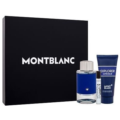 Montblanc Explorer Ultra Blue dárková sada: EDP 100 ml + EDP 7,5 ml + sprchový gel 100 ml