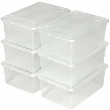 Tectake 402007 úložné boxy plastové krabice sada 36 dílná - průhledná