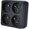 Solight rozbočovač, 4 x 10A, čierny [P108B]