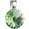 Evolution Group Strieborný prívesok s krištáľmi Swarovski zelený okrúhly-rivoli 34112 3
