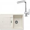 SET411 - Gránitový drez Blanco Zia 45 S biela soft + Kuchynská batéria Rosan S2 238201 chróm