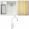 Blanco AXIA III 6 S biela s excentrom + drevená krájacia doska 524647 + Blanco MIDA biela 519418