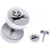 Šperky eshop - Fake piercing z ocele - halloweensky motív, lebka PC31.05