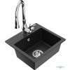 MEXEN/S MEXEN/S - Milo granitový drez 1-miska vrátane batérie Savita, čierna/strieborná metali 6505-73-672601-00