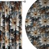 Soovi Home Zatemňovací záves Gold Bloom – 3D kvetinový vzor s modro-bielymi lupienkami a zlatým stredom Veľkosť: 140x250 na riasiaci pás