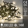 Vianočná led svetelná reťaz vonkajšia + programy - 200led - 14m teplá biela