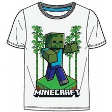Fashion UK chlapčenské detské tričko s krátkym rukávom Minecraft Zombie biele