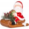 Dekorácia MagicHome Vianoce, Santa na saniach, LED, terakota, 12,6x8,5x11,5 cm