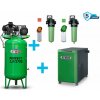 Atmos Zostava kompresor + sušička + filtrácia - SAP3/270S príkon 3,0 kW, výkon 408 l/min, 10 bar, stojatá vzdušník 270 l, sušička, filtrácia