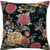 SCANquilt Dekoračný návlek GLAMOUR kvety čierna 45x45 cm
