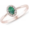 Diamantový prsteň z ružového zlata so smaragdom KLENOTA R0529504
