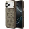 Guess PU Leather 4G Gold Frame MagSafe zadný kryt pre iPhone 17 Pro Max Brown