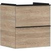 HANSGROHE Xelu Q závesná skrinka pod umývadlo, 2 zásuvky, 580 x 475 x 605 mm, prírodný dub, rukoväť matná čierna, 54025670