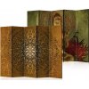 Fabulo 5-dielny Hnedá mandala Zlatý Buddha 172 x 225 cm odlišný dizajn na jednotlivých stranách