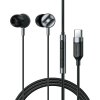 Acefast - Wired Earphones L6 káblové slúchadlá Type-C in-ear s HD mikrofónom, flexibilné 1.2m - čierne