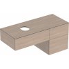 GEBERIT KÚPEĽNE Skrinka pre umývadlo na dosku VariForm, 3 zásuvkami, odkl. plocha a záp. uzáv., dub, 501.187.00.1