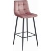 Barová stolička ARCETO - tmavoružový zamat / čierne nohy x 1 9401 71 00 00