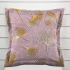 Biante Zamatová obliečka na vankúš s lemom Tamara TMR-001 Ginkgo lístky na staroružovom 40 x 40 cm