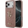 Guess PU Fixed Glitter 4G Metal Logo Zadný Kryt pre iPhone 17 Pro Max Pink