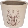 Clayre & Eef Béžový obal na kvetináč s jeleňom Gentle Wilderness XS - Ø 12*11 cm - Clayre & Eef