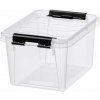 Úložný box, plastový, 1,5 l, čierne úchytky, SMARTSTORE Classic 1,5, priehľadný