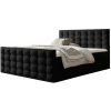 Wilsondo Čalúnená boxspring manželská posteľ s vrchným matracom Calvani - čierna Rozmer: 200x200