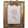 Clayre & Eef Zlatý antik fotorámik s mašličkou - 16 * 3 * 22 cm / 10 * 15 cm - Clayre & Eef