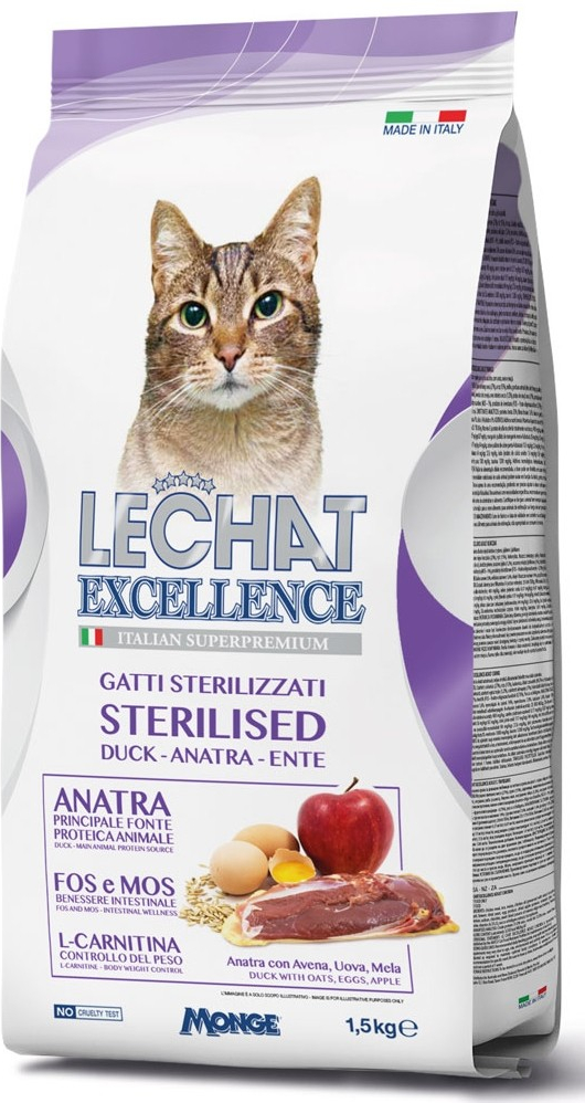 MONGE LECHAT EXCELLENCE STERILIZED kačacie 1,5 kg