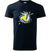 Volejbal lopta v triku - Klasické pánske tričko vyššej gramáže - 2XL ( Tmavomodrá (veľmi tmavá - skoro čierna) )