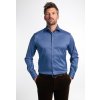 Pánska stretch sivo modrá elegantná košeľa s dlhým rukávom ETERNA Modern Fit Easy Iron, Veľkosť 44