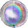 Nafukovací balónek kulatý 46cm holografický s glitry stříbrný