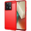 Gumený kryt Brushed Carbon na Xiaomi Redmi Note 13 - Červená