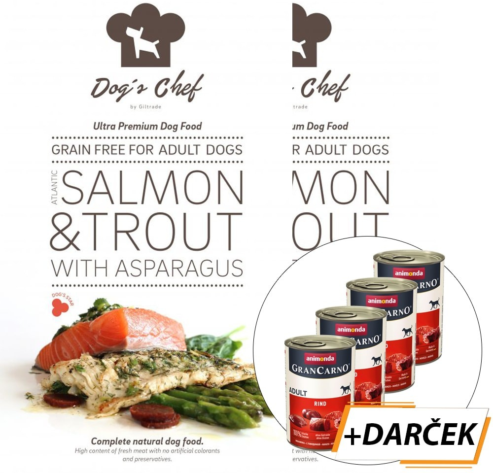 Dog\'s Chef Atlantic Salmon & Trout & Asparagus 2 x 15 kg