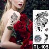 REBELULU Vodeodolné dočasné tetovačky pre ženy Fejkové tetovanie Dočasné tetovanie Ruža Hodinky Motýľ Vtačie pierko Kľúč Tattoo Sticker Waterproof Tattoo Body Art Arm Fake Tattoo Men Women