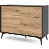 Piaski Komoda DIAMOND KSZ104 čierna/dub evoke drevo 104 cm x 77 cm x 39 cm