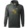 Bitcoin logo s grafmi - Mikina pánska Cape s kapucňou - 3XL ( Tm. bridlica (šedozelená) )