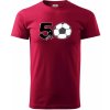 Futbal okrúhle narodeniny 50 - Klasické pánske tričko vyššej gramáže - 2XL ( Marlboro červená )